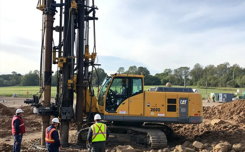 plate-forme de battage pour fondations profondes